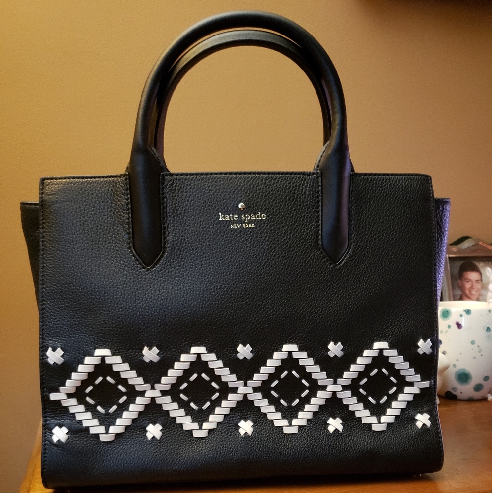 NWT Kate Spade Blk/White Flynn Street Tote